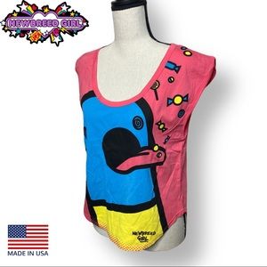 🟢 Newbreed Girl Pink Sleeveless Graphic Top Medium